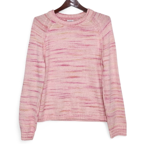 NWT J.Crew Women’s Pink Space Dye Knit Sweater M Crewneck Cozy Soft Pullover - Picture 2 of 13